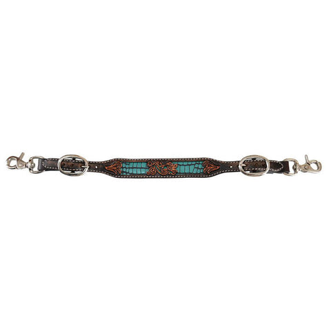 Wither Strap, Distressed Gator Turquoise Inlay